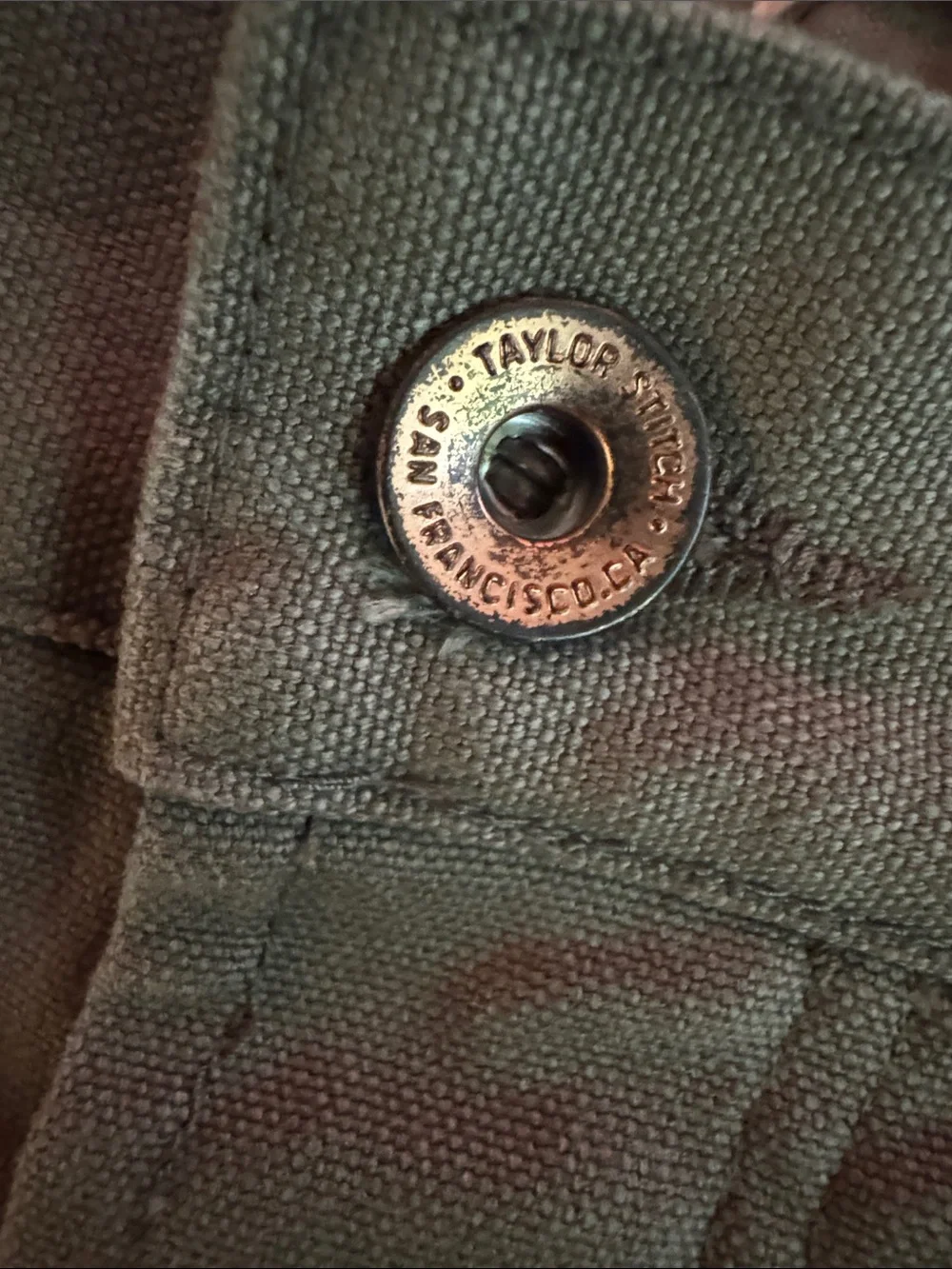 Taylor Stitch Olive Green Canvas Chinos - Picture 5 of 6